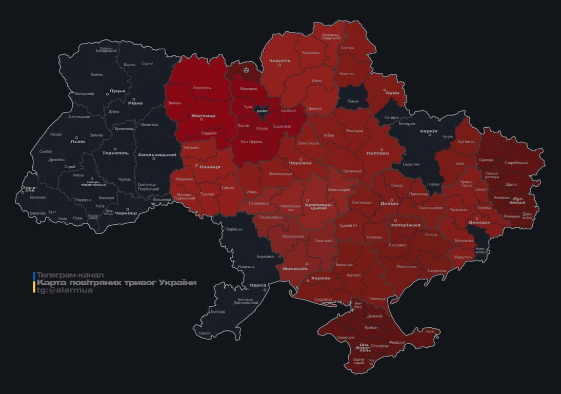 В Україні тривога через повітряні кулі і ракетну небезпеку