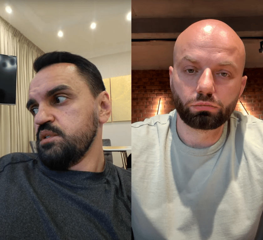 Михаил Ясинский и Слава Демин во время интервью