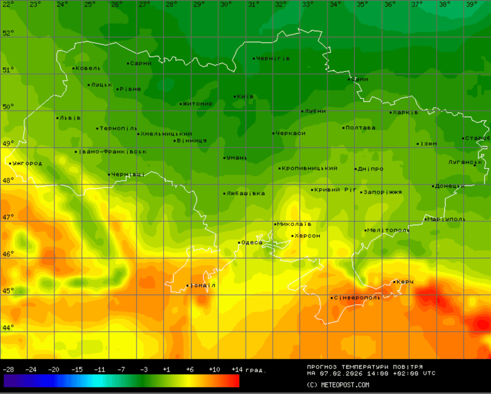 Прогноз погоди в Україні на 7 лютого