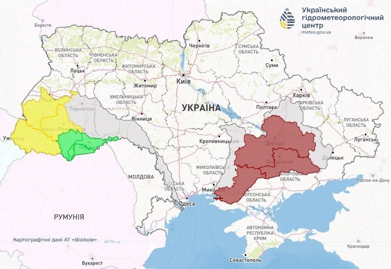 Предупреждение об опасных гидрологических явлениях. Фото: Укргидрометцентр