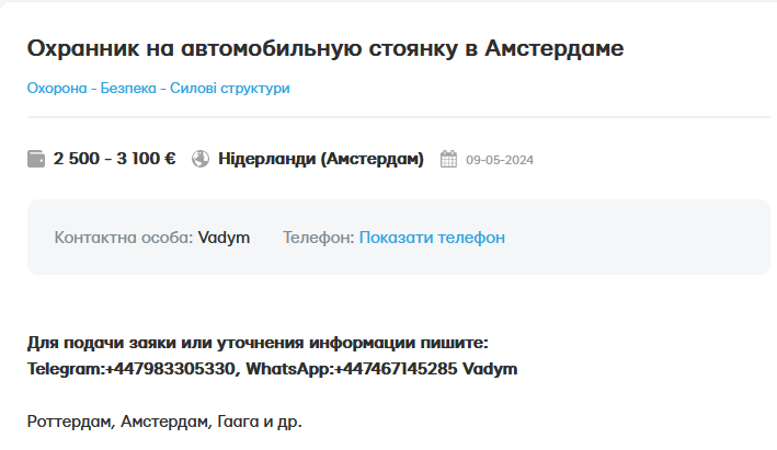 Зарплата до 3 100 євро — у Нідерландах потрібні охоронці на автостоянки - фото 1