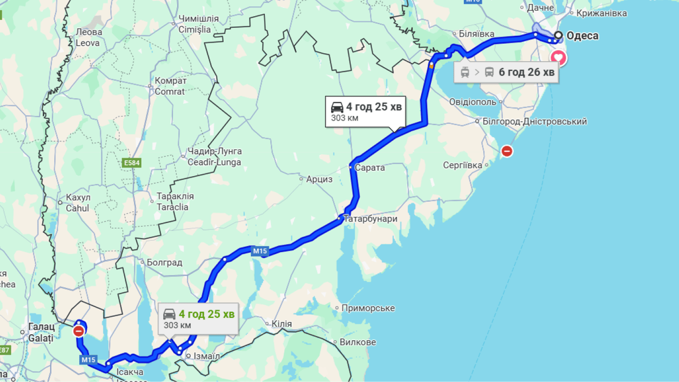 Затори на трасі Одеса-Рені