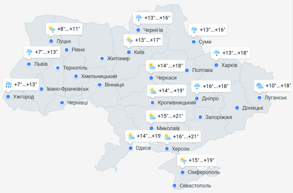 Прогноз погоди в Україні на 5 листопада