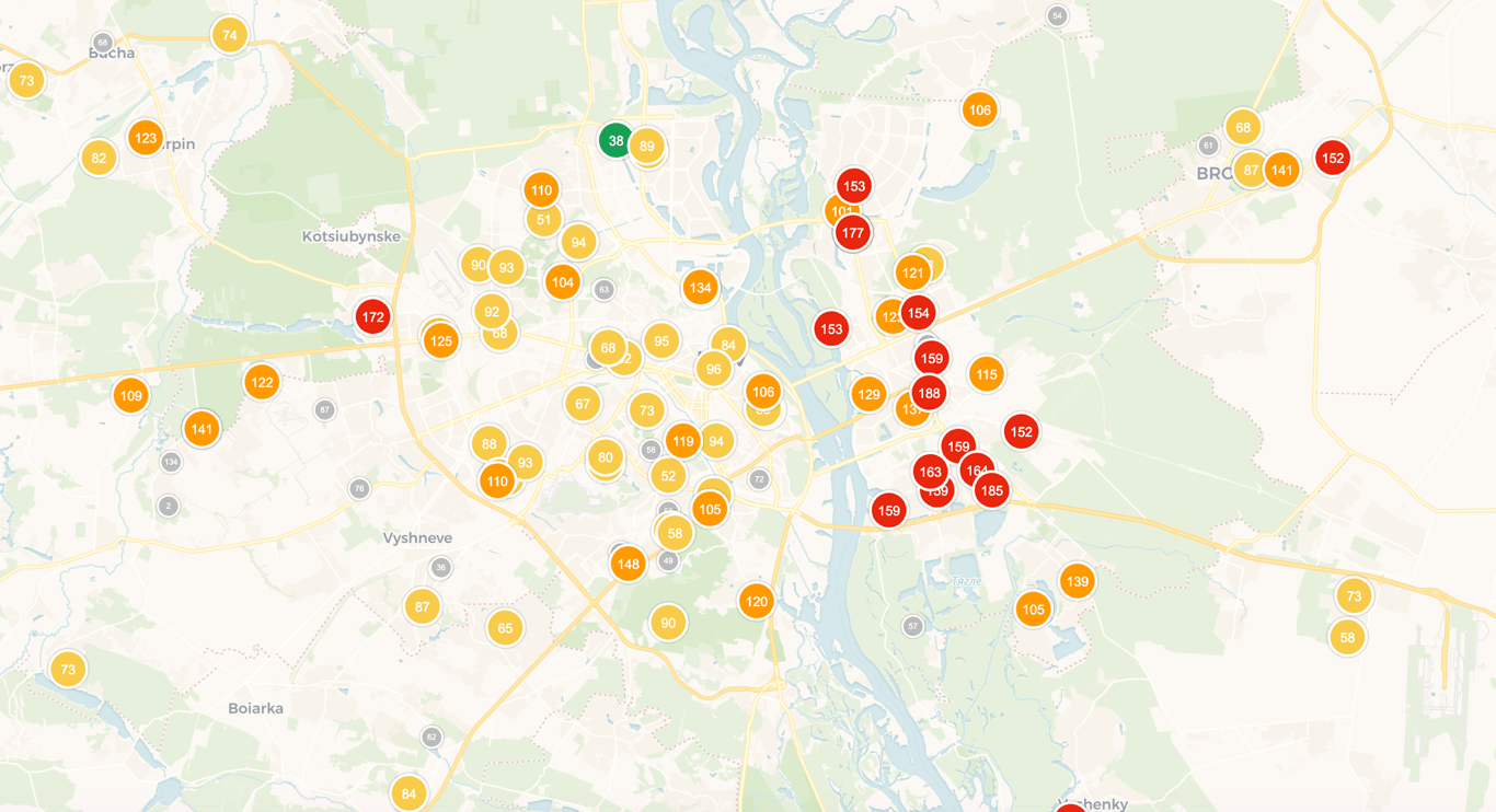 Стан повітря в Києві 23 лютого