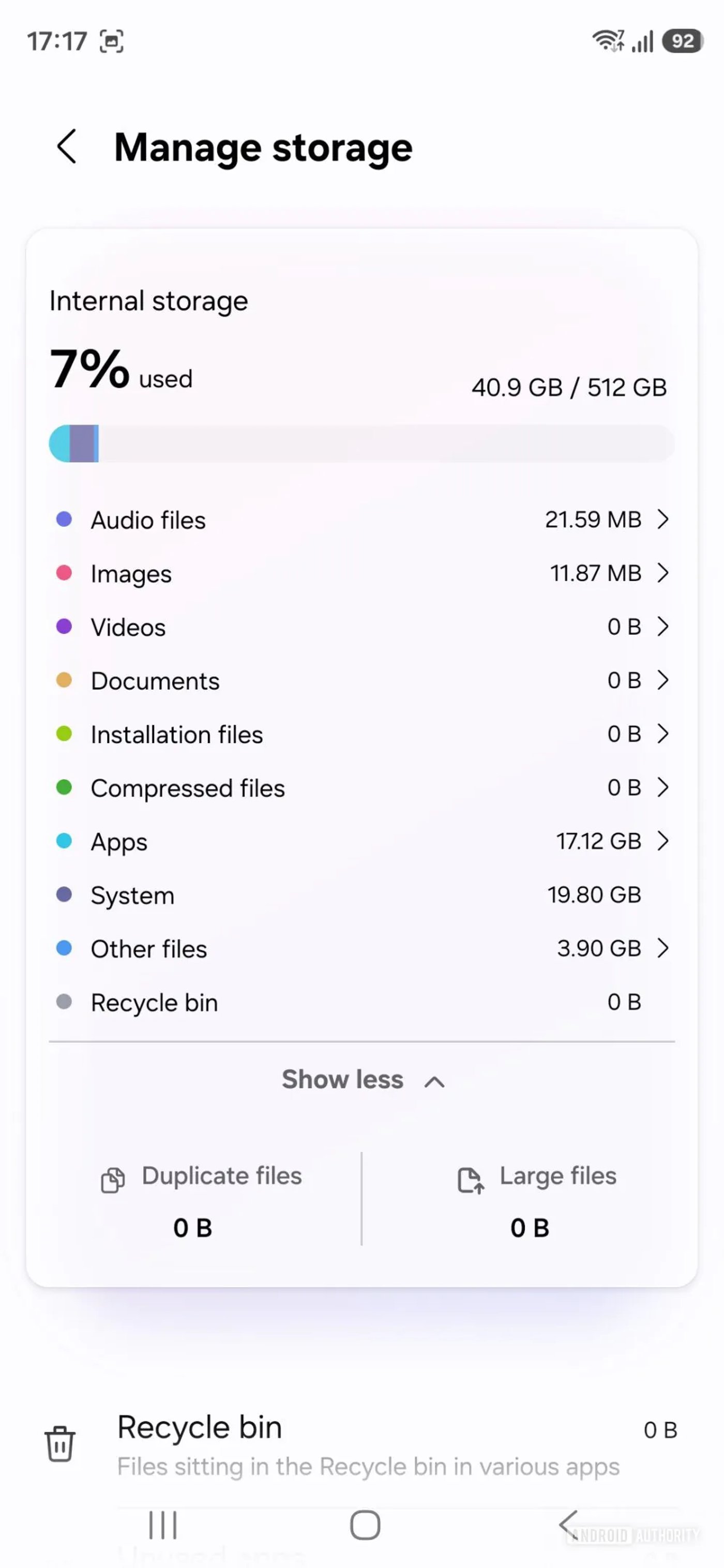Количество занятой памяти приложениями на Samsung Galaxy S26 Ultra