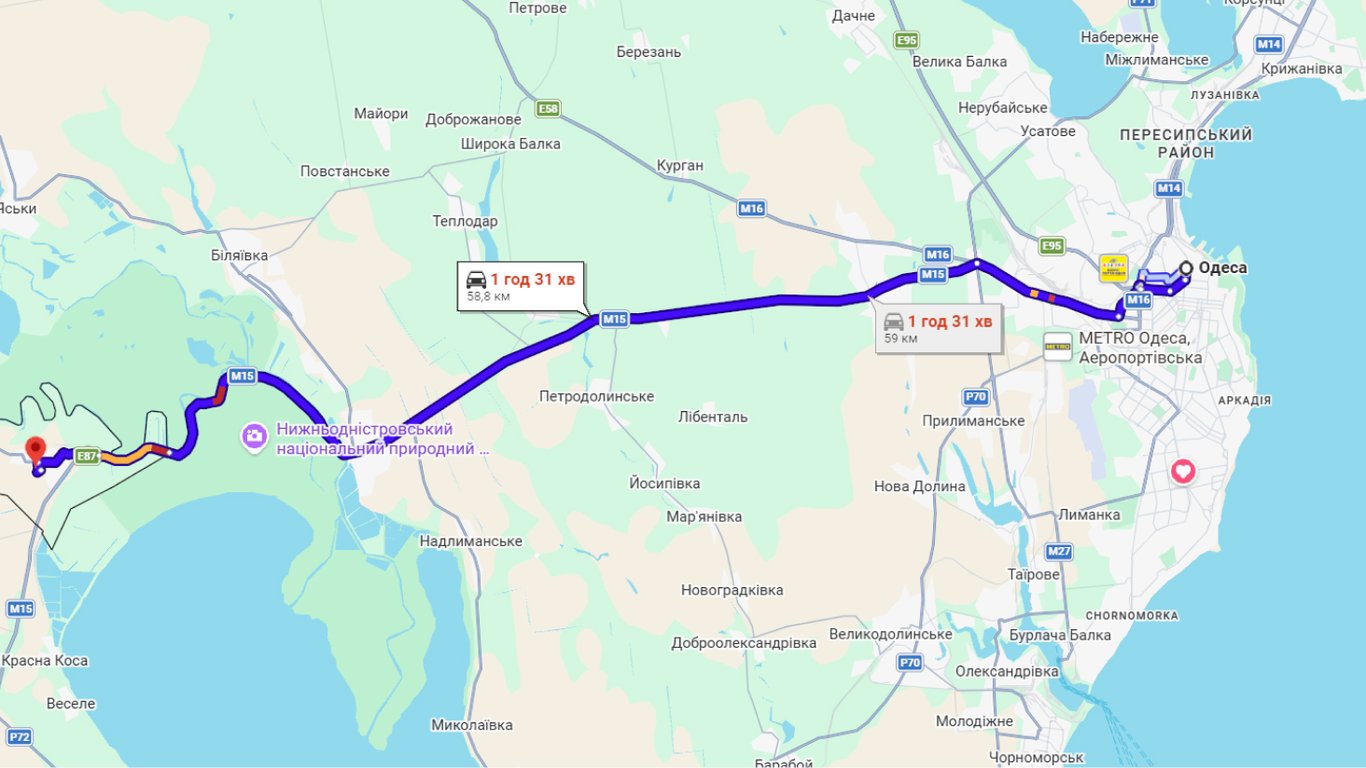 Затори на трасі Одеса-Рені