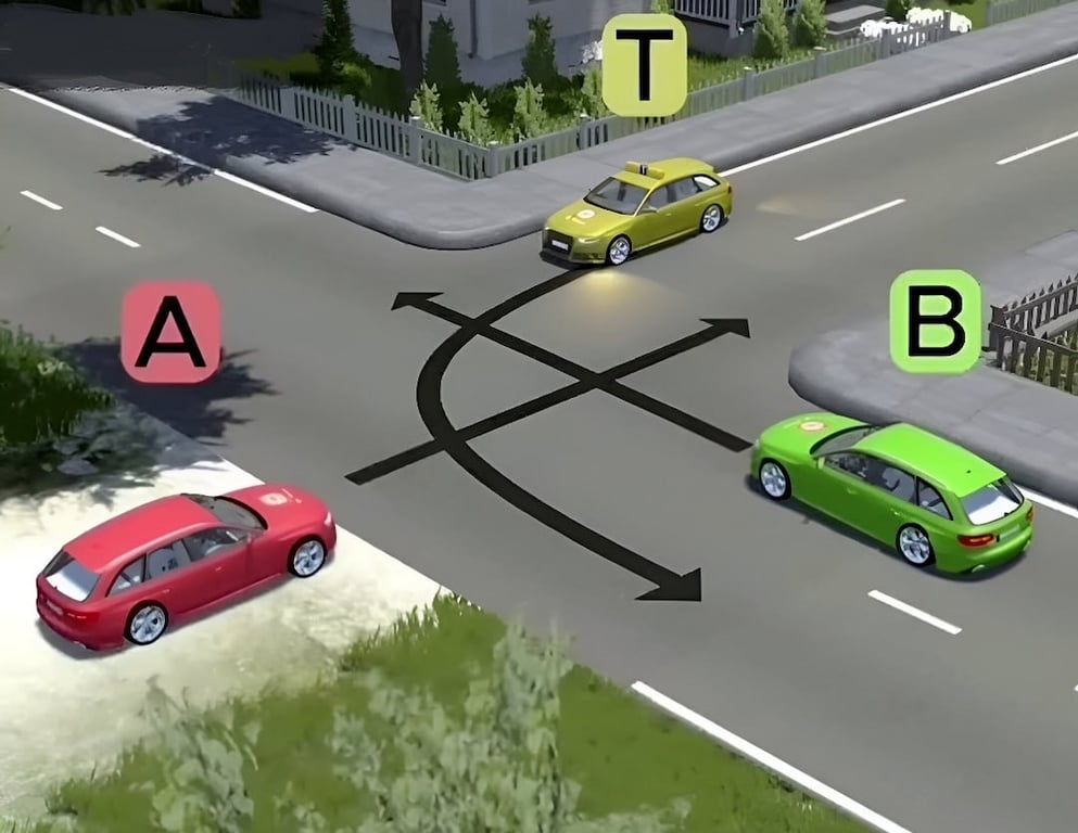 Тест з ПДР: в якому порядку розʼїдуться водії на перехресті?