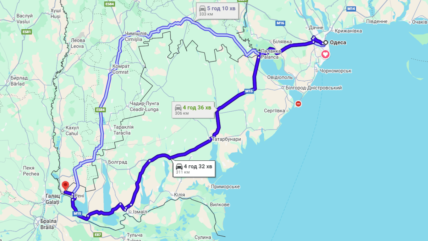 Затори на трасі Одеса-Рені