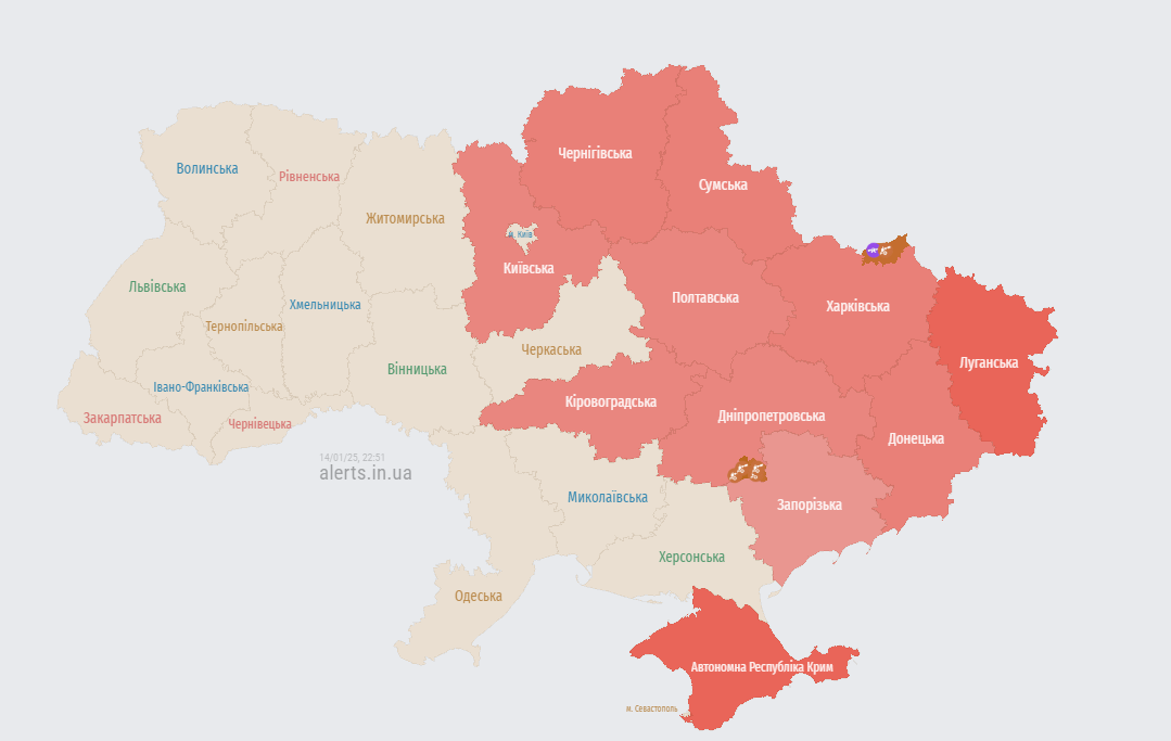 повітряна тривога в Україні