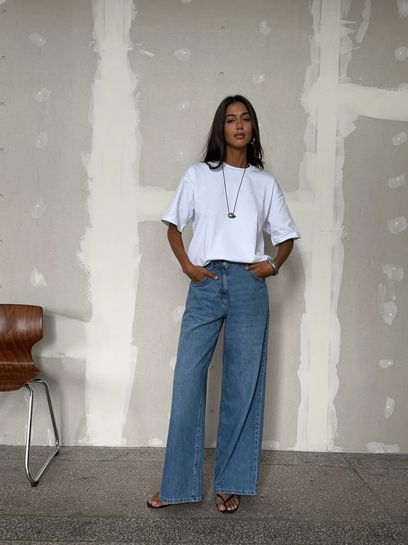 Outfit ideas with jeans and a white T-shirt