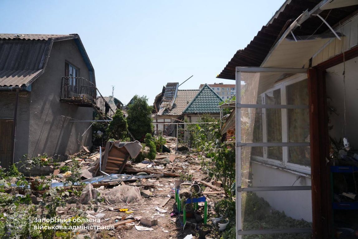 Наслідки атаки РФ: пошкоджений приватний сектор у Запоріжжі