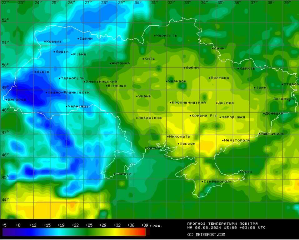 Прогноз погоди на тиждень 5-11 серпня