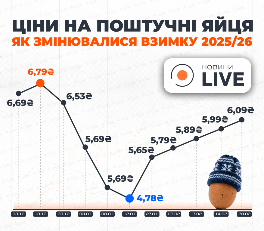 Інфографіка з цінами на яйця