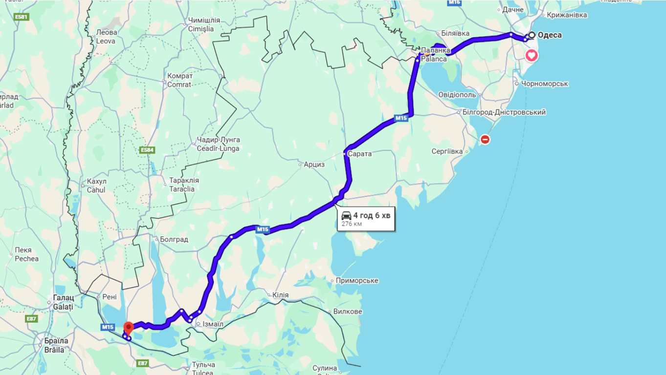 Затори на трасі Одеса-Рені