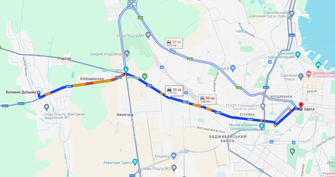 Затори на М-15 зараз