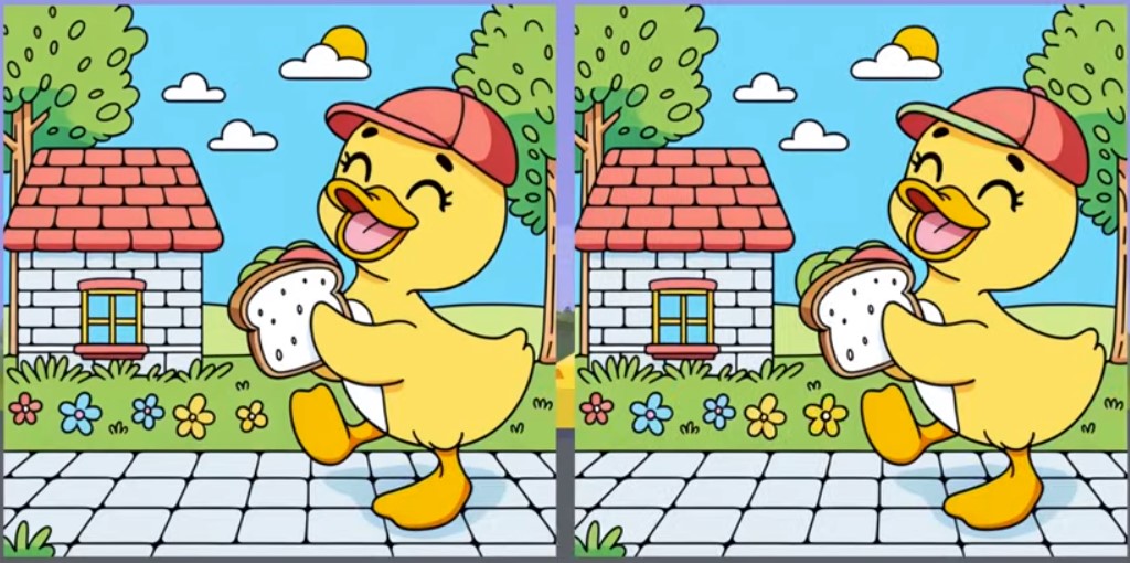 Тест на уважність — знайдіть три відмінності на малюнку з веселою качкою - фото 1