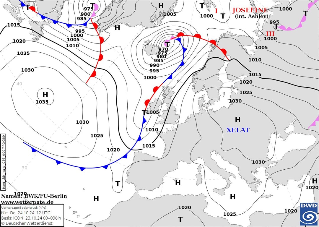Карта циклонів та антициклонів