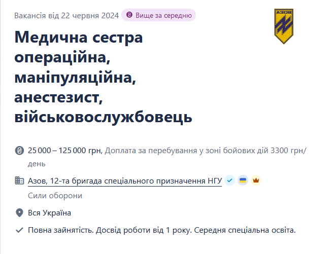 На фронті потрібні жінки-медики — нова вакансія у бригаді "Азов" - фото 1