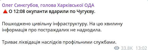 Росіяни завдали удару по Чугуєву - фото 1