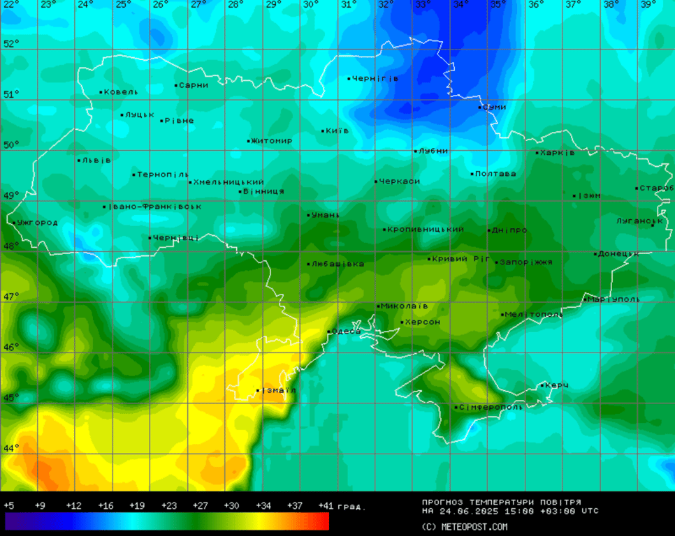 Прогноз погоди в Україні 24 червня