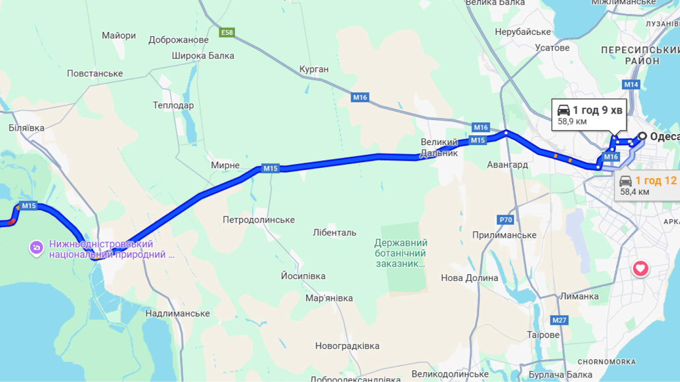 Затори на трасі Одеса-Рені