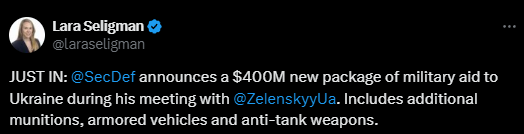 Скриншот допису представниці Пентагону