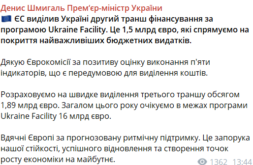 Фінансування для України