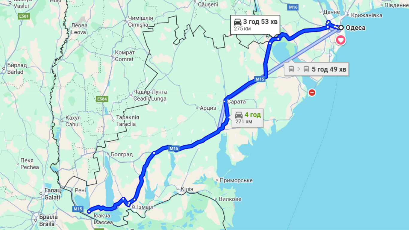 Затори на трасі Одеса-Рені
