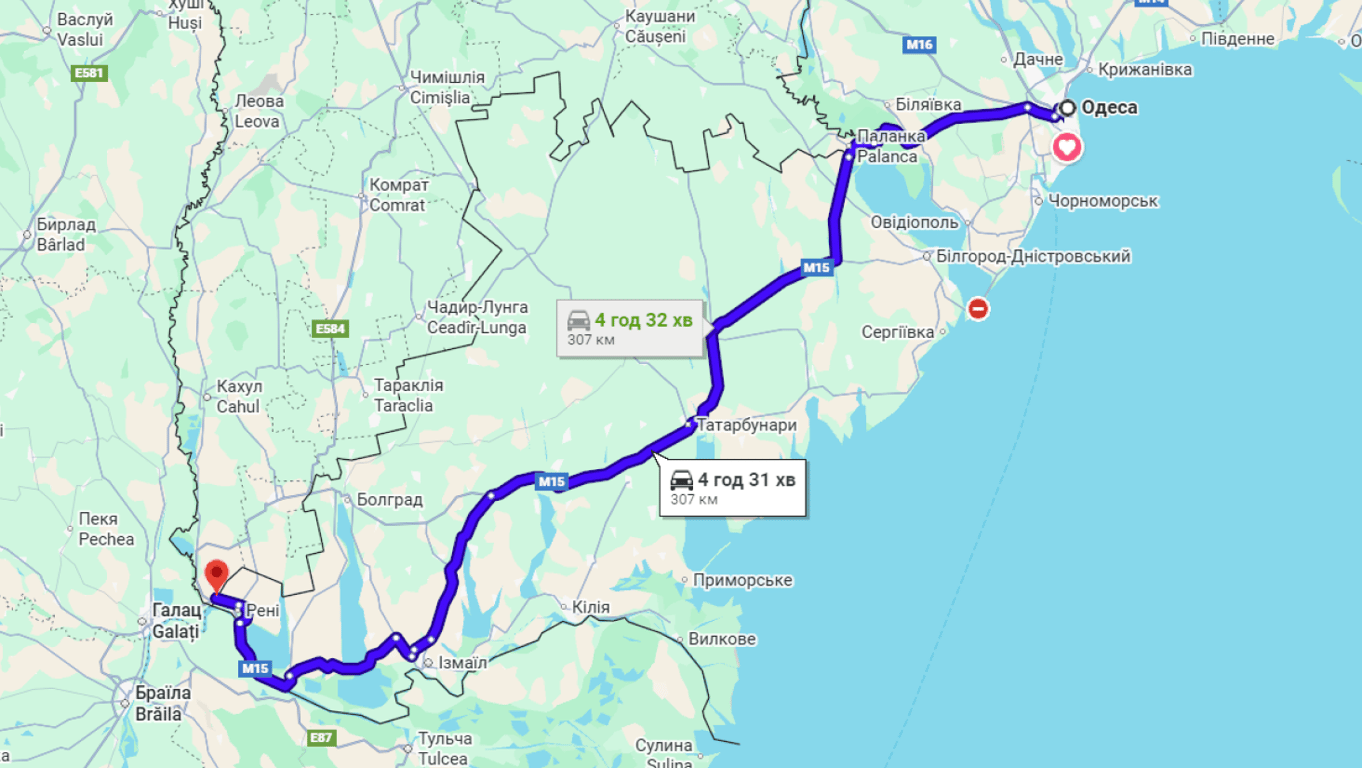 Затори на трасі Одеса-Рені