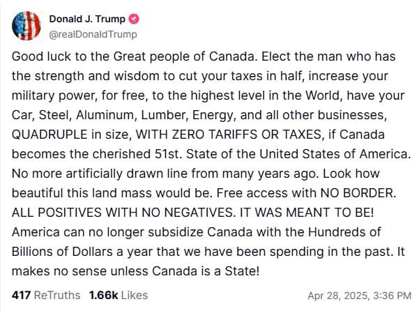 Трамп побажав канадцям "розумних політиків" — згадав про 51 Штат - фото 1