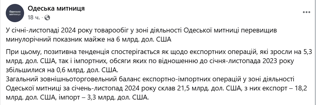 Товарообіг Одеської митниці зріс — які показники - фото 1