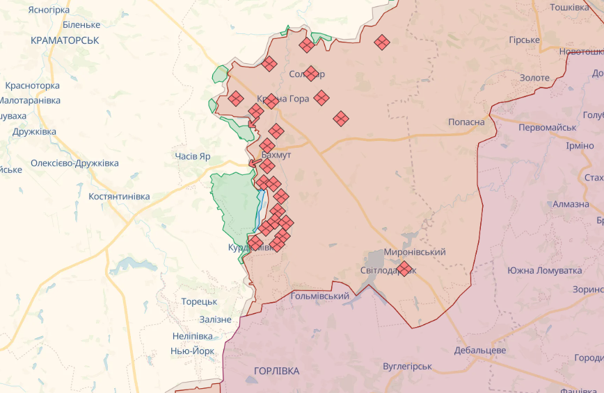 Карта бойових дій на 23 жовтня