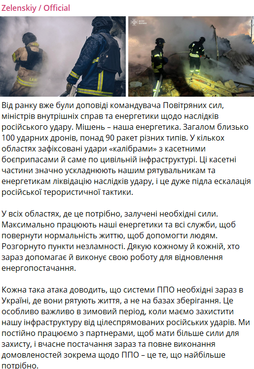 Обстріл України 28 листопада