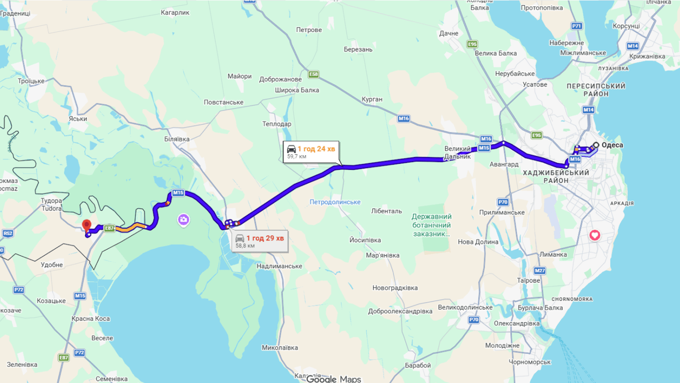 Затори на трасі Одеса-Рені