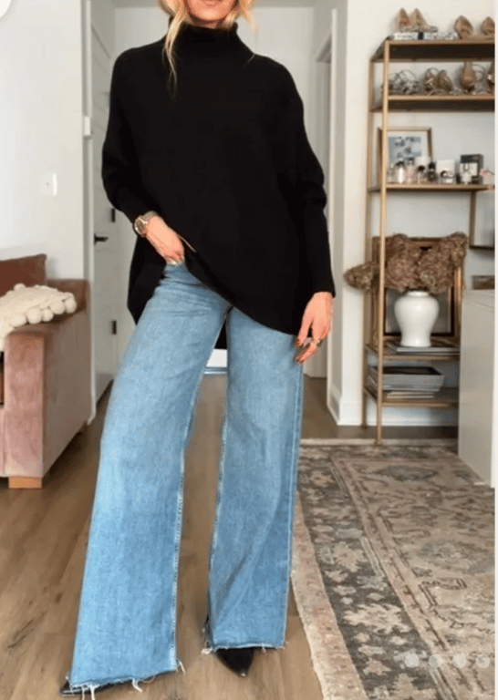 Базовий образ на зиму з джинсами та светром