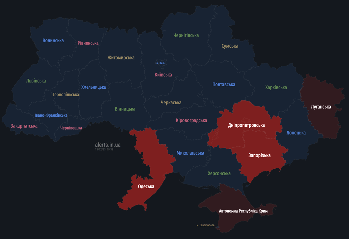 Мапа повітряних тривог