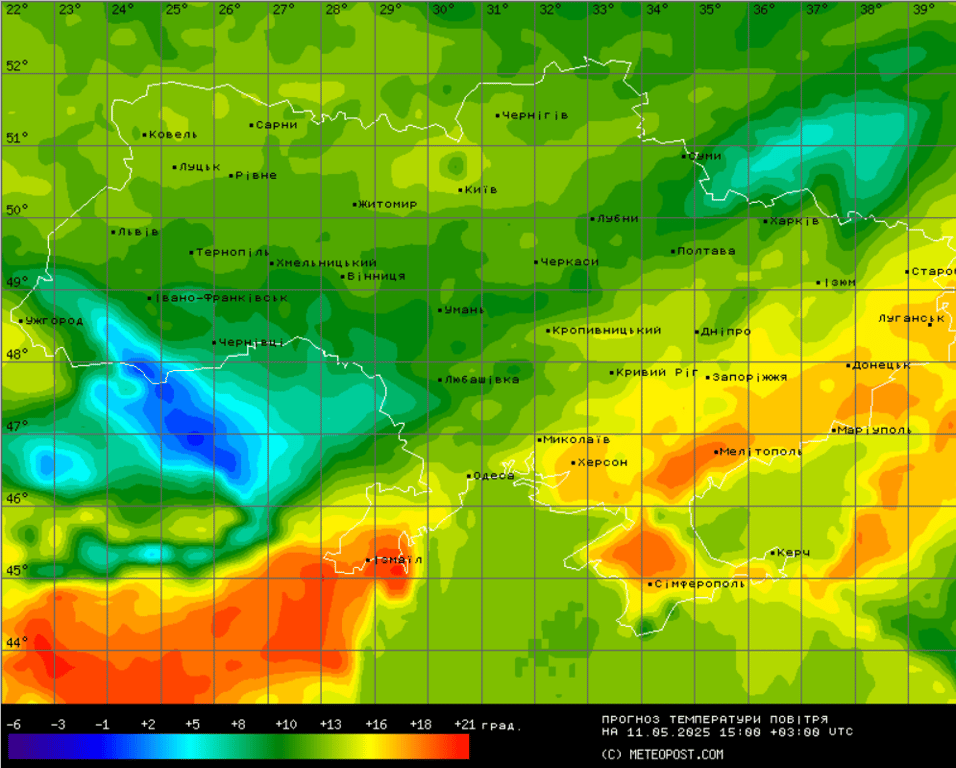 Прогноз погоди в Україні 11 травня