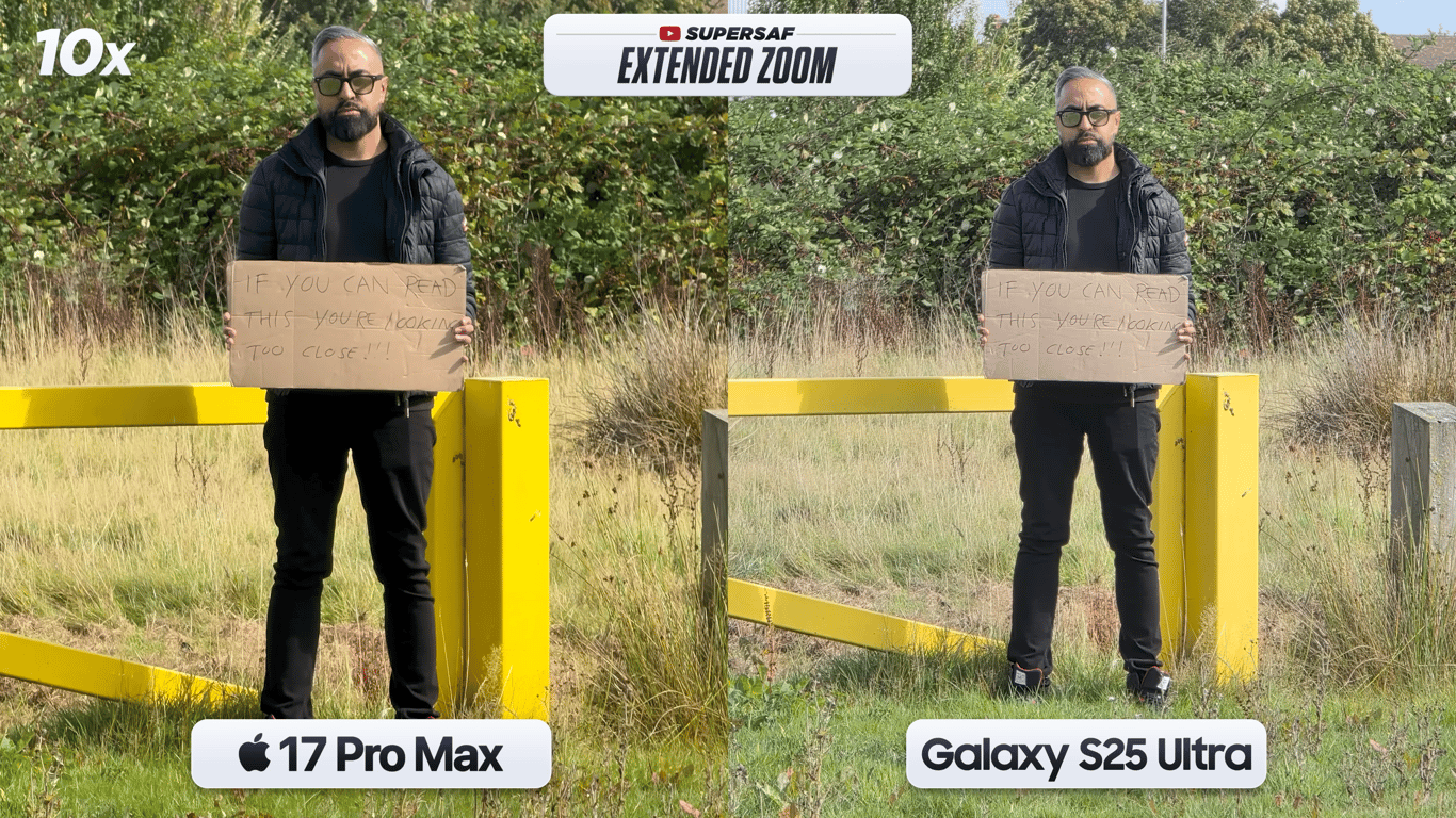 Порівняння камер iPhone 17 Pro Max та Samsung Galaxy S25 Ultra