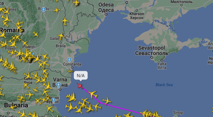 Літак над Чорним морем