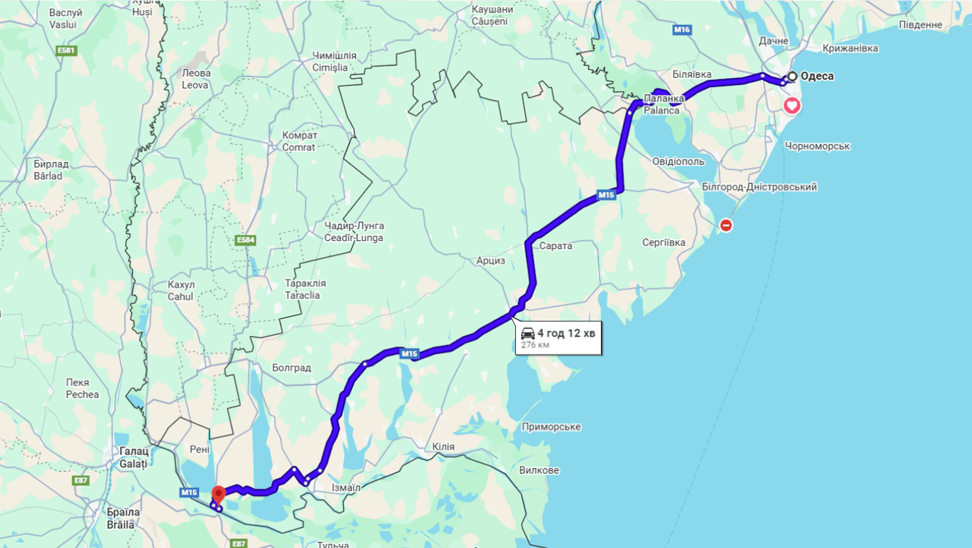 Затори на трасі Одеса-Рені