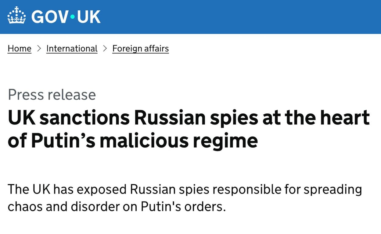 Велика Британія наклала санкції на шпигунів РФ 