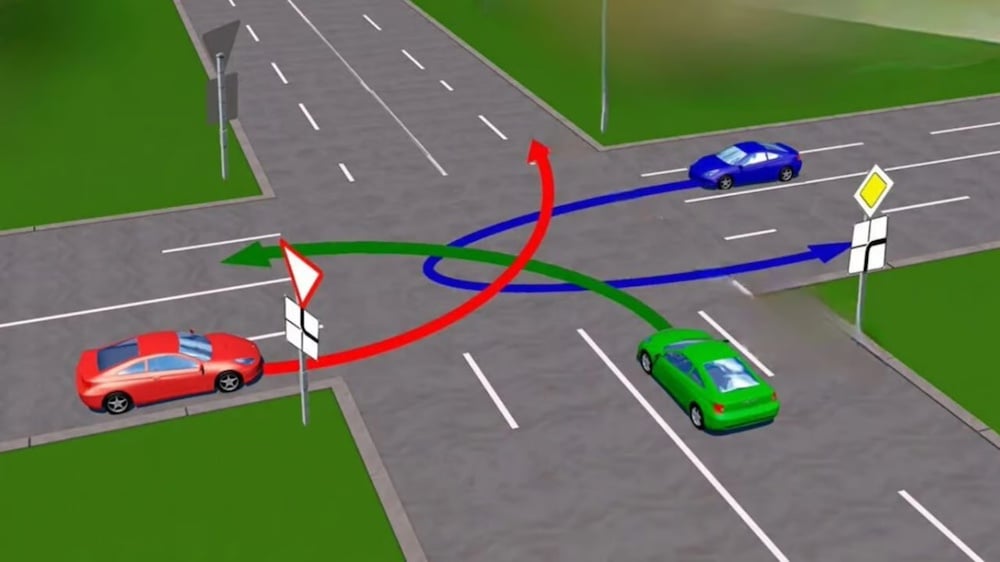 Тест з ПДР: який прорядок розʼїзду автомобілів? 