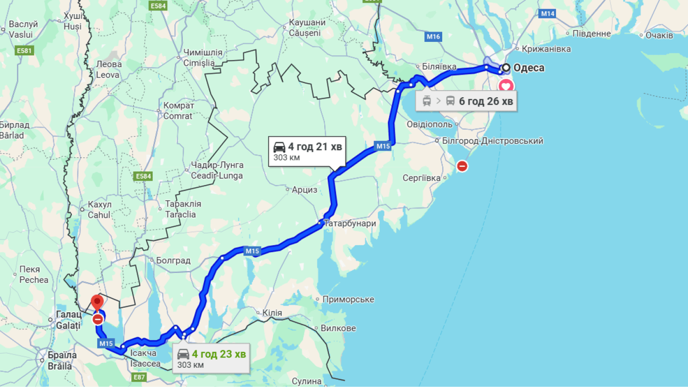 Затори на трасі Одеса-Рені