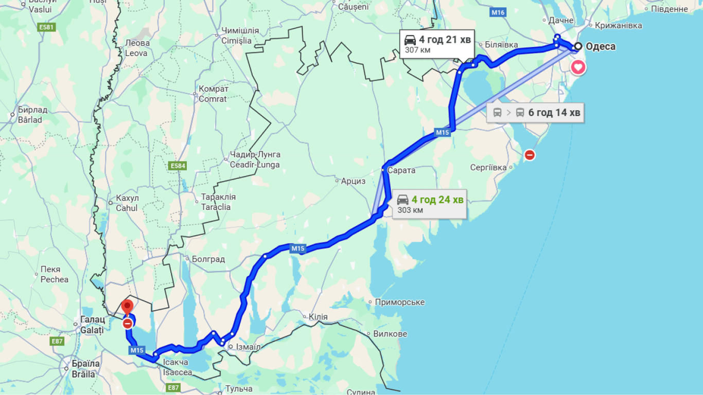 Затори на трасі Одеса-Рені