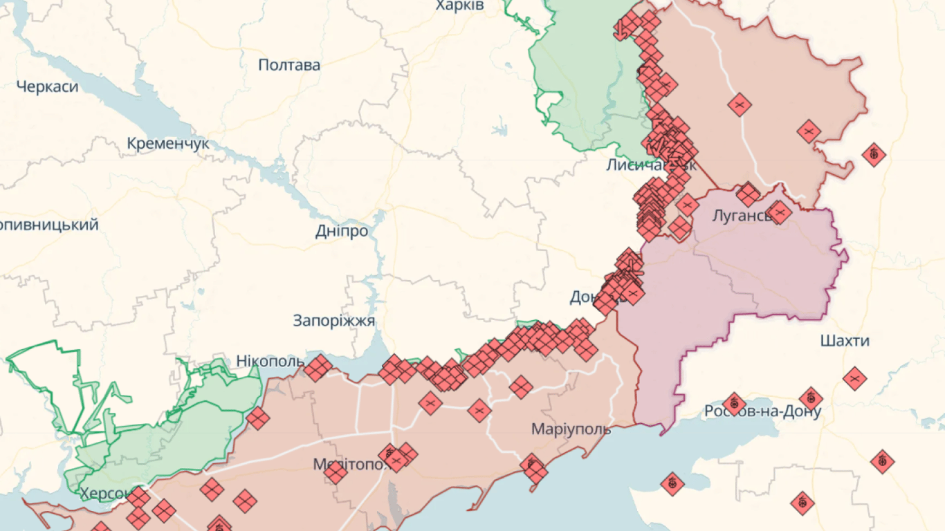 Онлайн-карти бойових дій в Україні на 30 липня: DeepState, Liveuamap, ISW