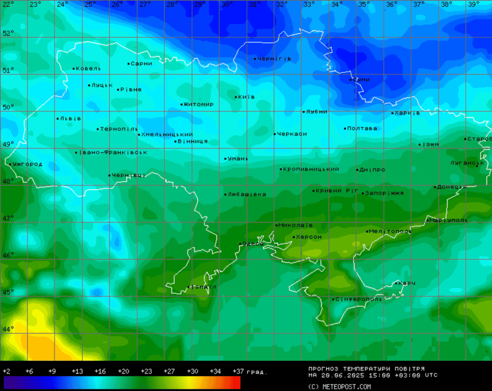 Прогноз погоди в Україні на 20 червня
