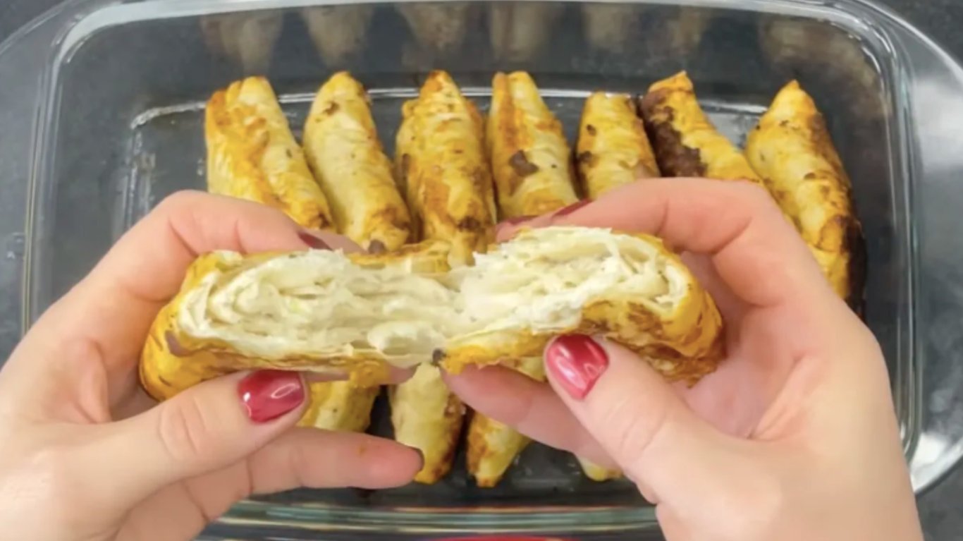 простий рецепт лінивих бендериків з лаваша та фаршу