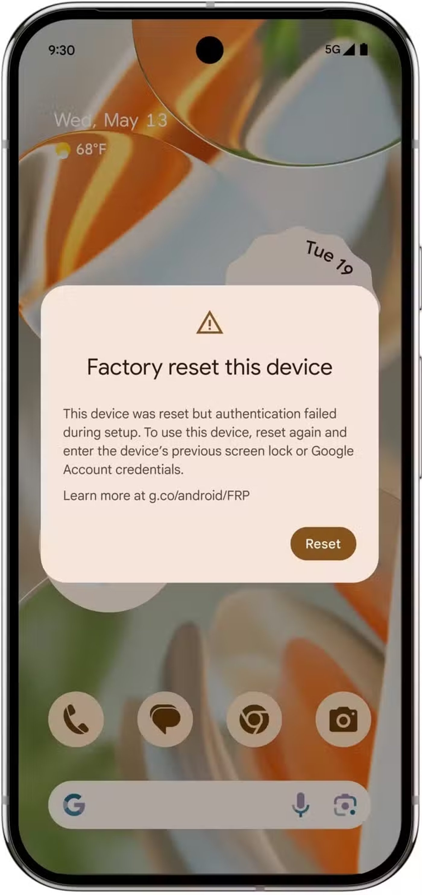 Защита от сброса до заводских настроек