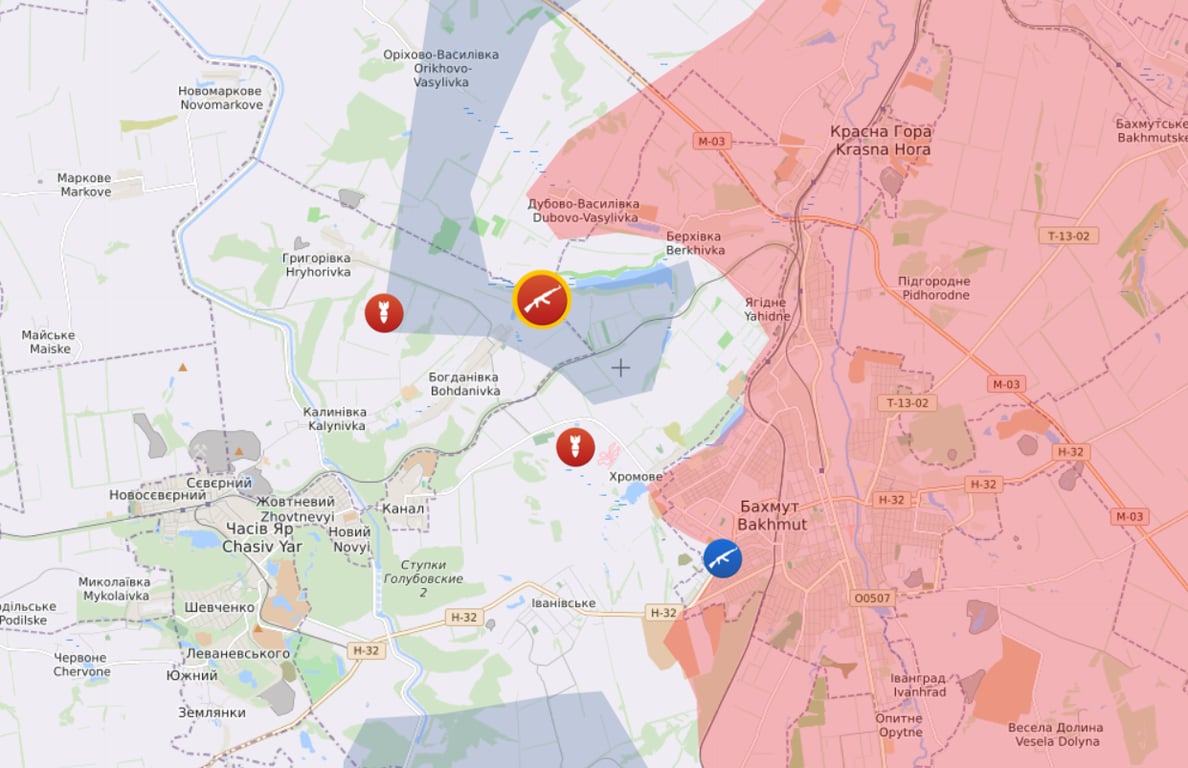 Карта бойових дій від Liveuamap