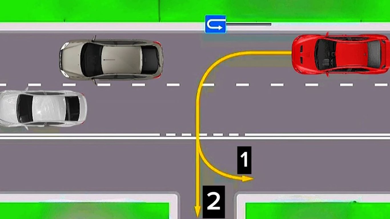Тест з ПДР: зорієнтуйте водія на правильну траєкторію руху